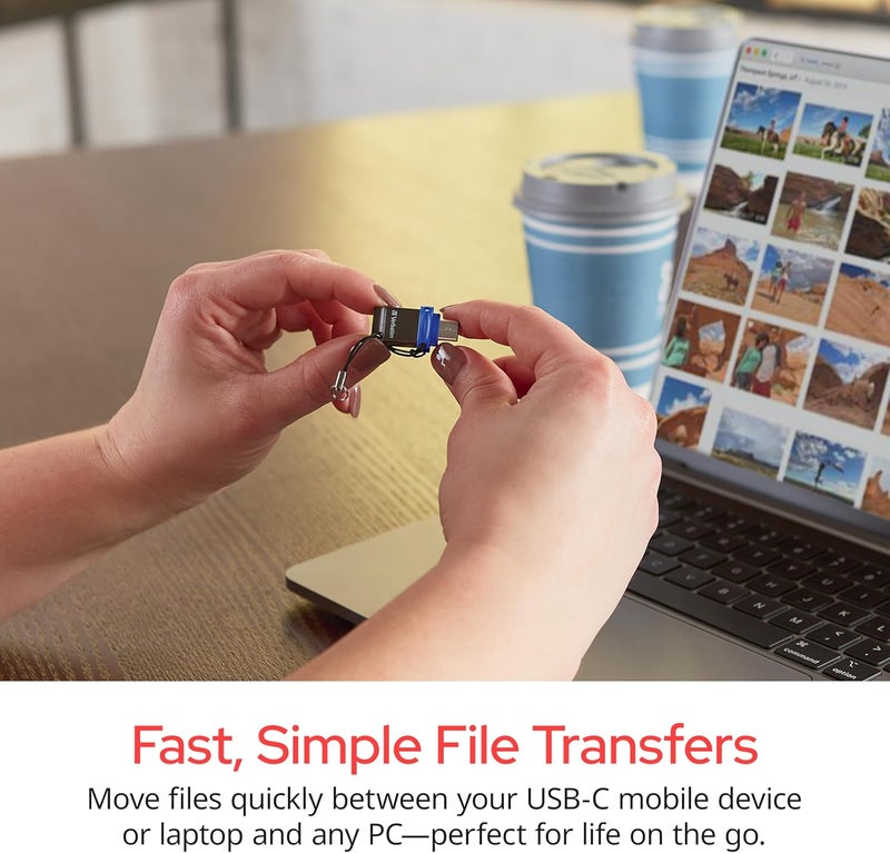 VERBATIM 32GB Store ‘n’ Go Dual OTG USB 3.2 Gen 1 Flash Drive for USB-C Devices – 2 in 1 Type C Thumb Drive - Image 2